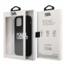 Чехол Karl Lagerfeld Liquid silicone Stack logo Hard для iPhone 12 Pro Max, черный