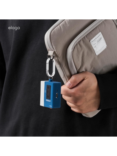 Elago для AirPods Pro 3 чехол Unique Cassette Player Hang case Blue