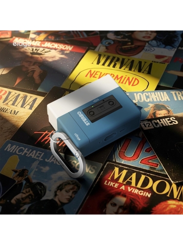 Elago для AirPods Pro 3 чехол Unique Cassette Player Hang case Blue