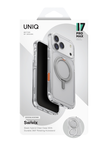 Uniq для iPhone 17 Pro Max чехол Swivix with 360-Rotating stand Lucent Clear (Magsafe)