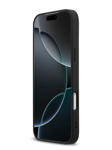 Karl Lagerfeld для iPhone 17 Pro Max чехол Fixed glitters NFT Choupette Metal pin Hard Silver