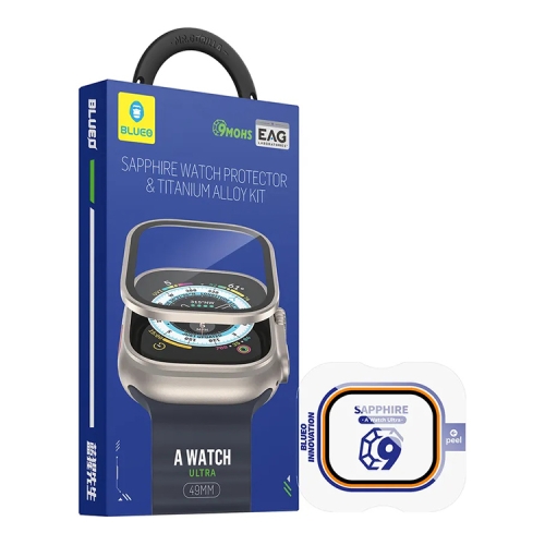 BlueO стекло для Apple Watch Ultra 1/2/3 49 mm, Sapphire Glass + Titanium Frame Natural Titanium