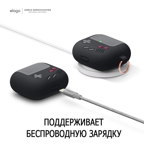 Чехол Elago Unique AW5 Game console Hang case для AirPods 3 (2021), черный