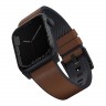 Кожаный ремешок Uniq Straden Waterproof для Apple Watch All 42-44-45 мм, коричневый