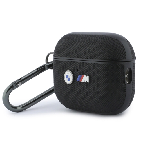 BMW для Airpods Pro 3 чехол M-series PU Meshed Leather Metal logo Black