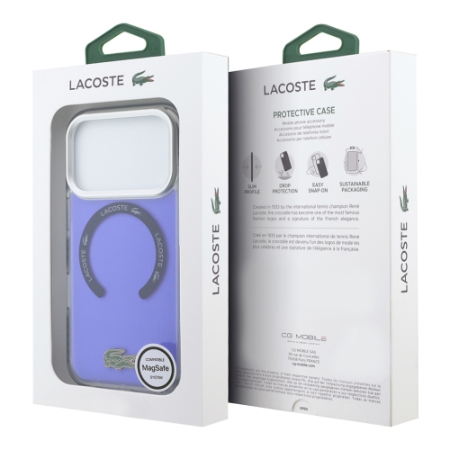 Lacoste для iPhone 17 Pro Max чехол ShockProof Lacquer Metal logo & Cam Hard Frosted Marine(MagSafe)