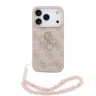Guess для iPhone 17 Pro чехол PU 4G Big metal logo Hard + Pearl Hand Strap Pink