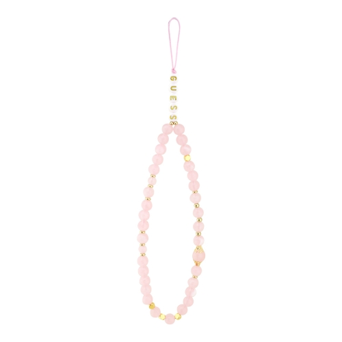 Guess для iPhone 17 Pro чехол PU 4G Big metal logo Hard + Pearl Hand Strap Pink