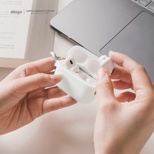 Чехол Elago Silicone Hang case для AirPods Pro 2, прозрачный матовый