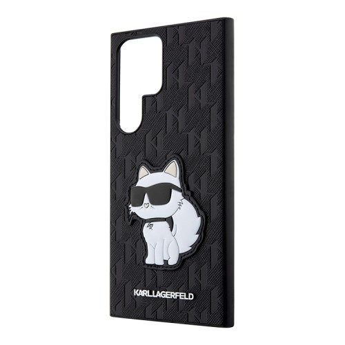 Чехол Lagerfeld PU Saffiano Monogram NFT Choupette Hard для Galaxy S23 Ultra, черный