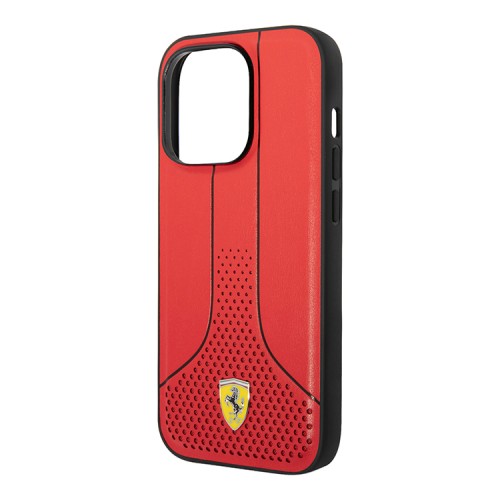 Чехол Ferrari PU-кожа Smooth/Perforated  для iPhone 14 Pro, красный