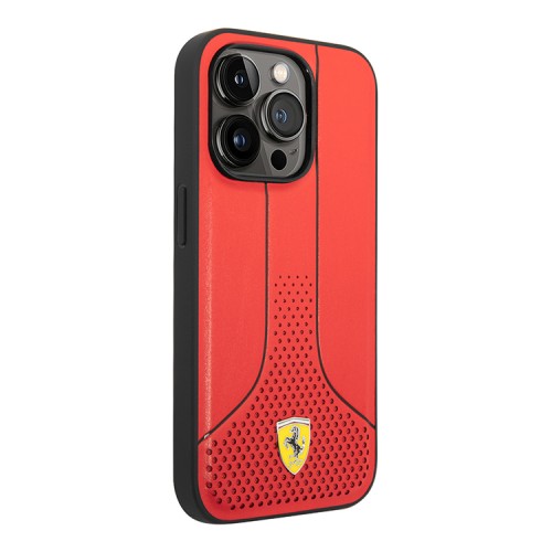 Чехол Ferrari PU-кожа Smooth/Perforated  для iPhone 14 Pro, красный