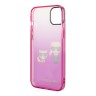 Чехол Lagerfeld Karl & Choupette Hard Gradient для iPhone 14 Plus, розовая рамка