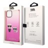 Чехол Lagerfeld Karl & Choupette Hard Gradient для iPhone 14 Plus, розовая рамка