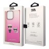 Чехол Lagerfeld Karl & Choupette Hard Gradient для iPhone 14 Pro Max, розовая рамка