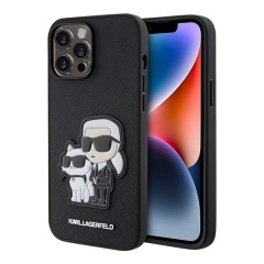 Чехол Lagerfeld PU Saffiano NFT Karl &amp; Choupette Hard для iPhone 13 Pro Max, черный