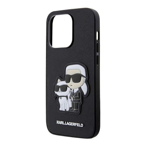 Чехол Lagerfeld PU Saffiano NFT Karl & Choupette Hard для iPhone 13 Pro Max, черный
