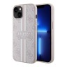 Чехол Guess PU 4G Stripes Hard для iPhone 13, розовый (MagSafe)