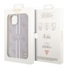 Чехол Guess PU 4G Stripes Hard для iPhone 13, розовый (MagSafe)