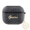 Чехол Guess PU leather 4G with metal logo and Charm для Airpods 3 (2021), черный
