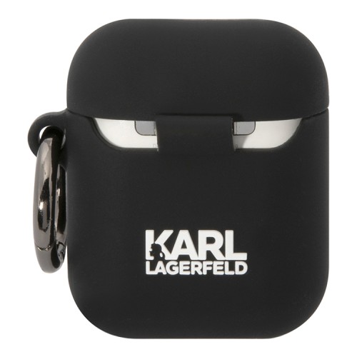 Karl Lagerfeld для Airpods 1/2 чехол Silicone case with ring NFT Karl & Choupette Black