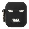 Karl Lagerfeld для Airpods 1/2 чехол Silicone case with ring NFT Karl & Choupette Black