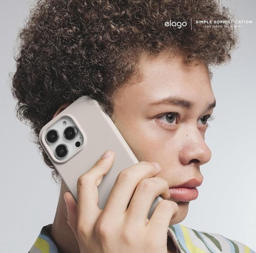 Elago для iPhone 15 Pro чехол Soft silicone (Liquid) Stone