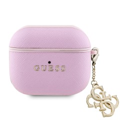 Guess для Airpods 3 чехол PU Saffiano with 4G Diamond charm Pink