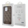 Guess для iPhone 15 Pro Max чехол PU 4G Bottom stripe Metal logo Hard Brown