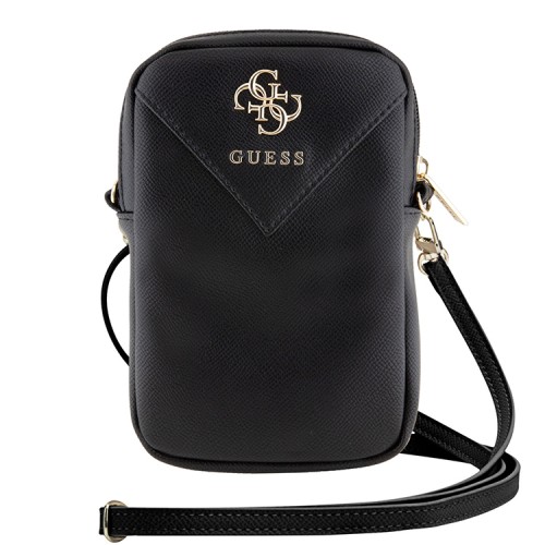 Guess для смартфонов сумка Wallet Zipper Pouch PU Grained leather 4G metal logo Black