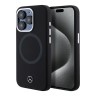 Mercedes для iPhone 15 Pro чехол Liquid silicone Bicolor Laser Ring Hard Black (MagSafe)