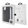 BMW для iPhone 15 Plus чехол Signature Leather Wordmark + Hand Cord Hard Black