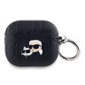 Karl Lagerfeld для Airpods 3 чехол PU Saffiano Monogram with ring NFT Metal Head Karl & Choupette Black