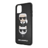 Чехол Karl Lagerfeld PU Leather Karl and Choupette Hard для iPhone 11 Pro Max, черный