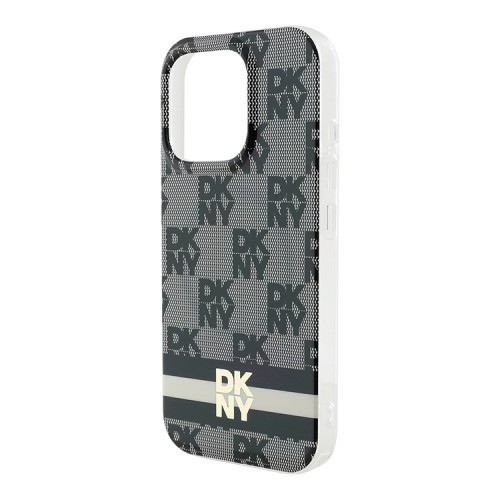 DKNY для iPhone 16 Pro Max чехол PC/TPU Checkered Printed stripes Black (MagSafe)
