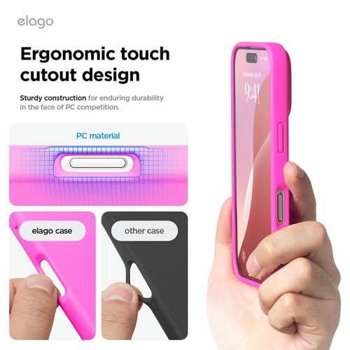 Elago для iPhone 16 Pro Max чехол Soft silicone (Liquid) Ice Red