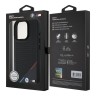 BMW для iPhone 16 Pro чехол M-Collection PU Perforated Tricolor Metal logo Hard Black (MagSafe)