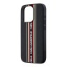 Karl Lagerfeld для iPhone 16 Pro чехол PU Saffiano Stripe Logo Hard + Nylon Hand cord Black/Red