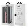 Karl Lagerfeld для iPhone 16 Pro чехол PU Saffiano Stripe Logo Hard + Nylon Hand cord Black/Red