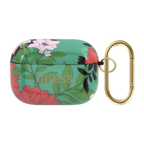 Чехол Guess TPU с кольцом для Airpods Pro, Flower N.1 зеленый