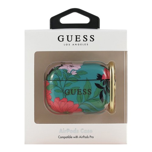 Чехол Guess TPU с кольцом для Airpods Pro, Flower N.1 зеленый
