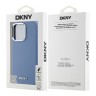 DKNY для iPhone 16 Pro чехол Liquid Silicone Metal logo and Camera frame Hard Blue (MagSafe)
