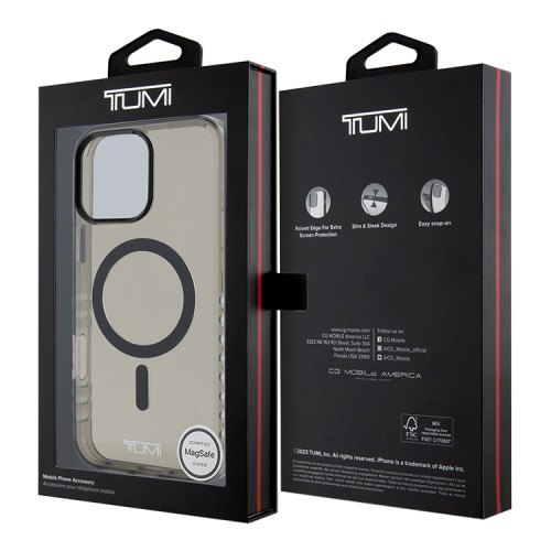 TUMI для iPhone 16 Pro Max чехол ShockProof Shiny Hard Black (MagSafe)