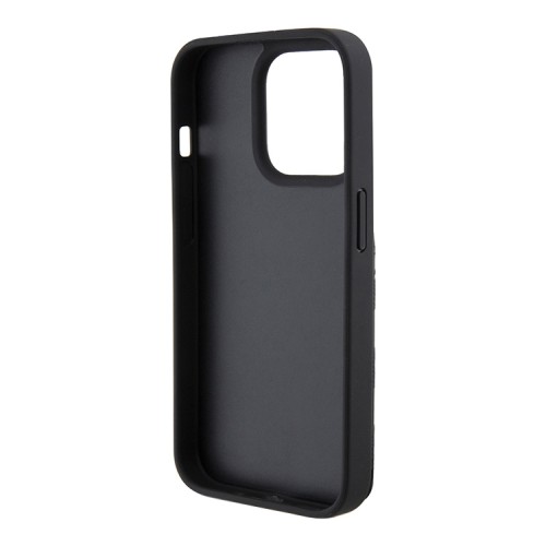 (Уценка) Karl Lagerfeld для iPhone 15 Pro Max чехол Cardslot Stand PU Saffiano Monogram Plate logo