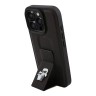 Karl Lagerfeld для iPhone 16 Pro Max чехол GripStand PU Saffiano NFT Karl & Choupette metal Hard Black