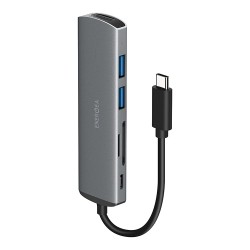 USB-концентратор EnergEA AluHUB HD 6-in-1 Superspeed Aluminium USB-C 3.1, Gunmetal