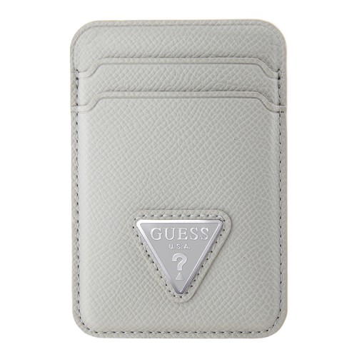 Guess магн. бумажник Wallet Cardslot MagSafe PU Grained leather Triangle Metal logo Beige