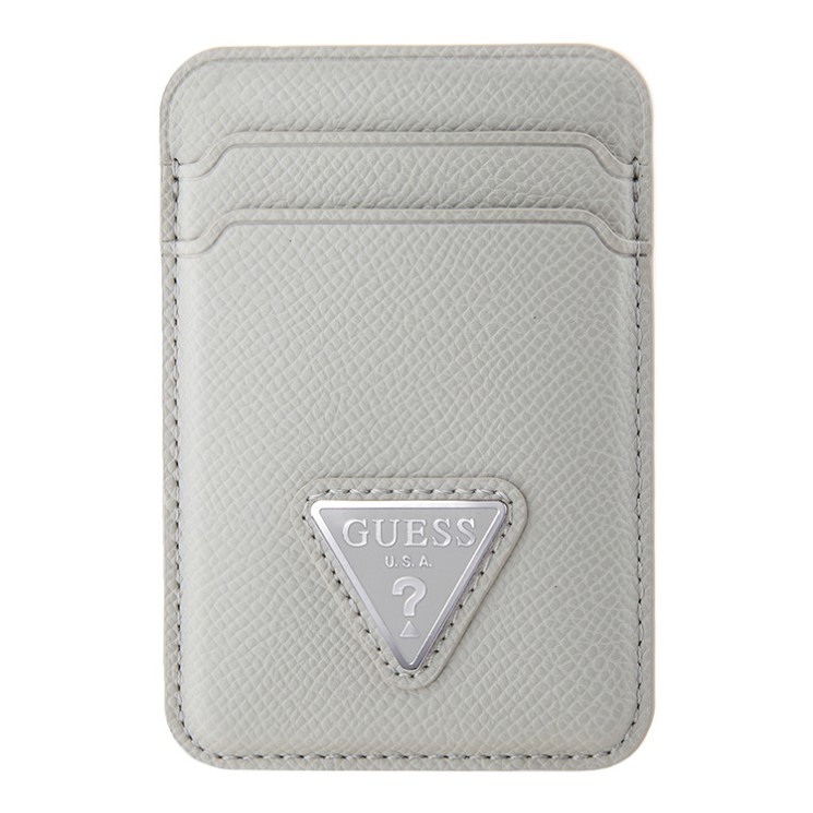 Guess магн. бумажник Wallet Cardslot MagSafe PU Grained leather Triangle Metal logo Beige
