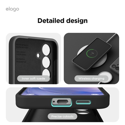 Elago для Galaxy S25+ чехол Soft silicone (Liquid) Black