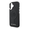 Karl Lagerfeld для iPhone 16 чехол PU-кожа Initials & Metal logo Hard Black (MagSafe)